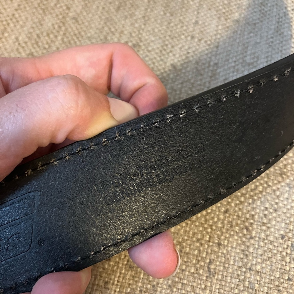 Men’s Dickies black leather belt with silver buckle - Picture 5 of 7